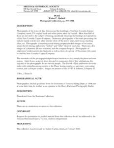ARIZONA HISTORICAL SOCIETY 949 East Second Street Tucson, AZ[removed]Library & Archives[removed]Fax: ([removed]removed]