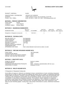 Text1 MATERIAL SAFETY DATA SHEET  PRODUCT / MATERIAL: