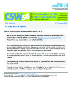 CSW56  Commission on the Status of Women 27 February - 9 March 2012