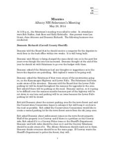 RN____ JR____ KR____ Minutes Albany NH Selectmen’s Meeting