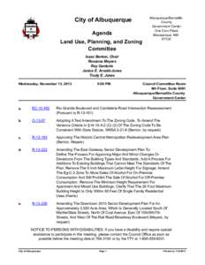 City of Albuquerque Agenda Land Use, Planning, and Zoning Committee  Albuquerque/Bernalillo