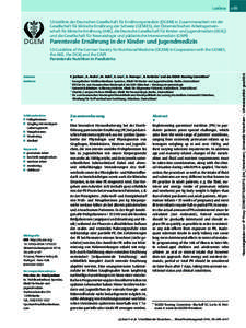 Leitlinie  e99 S3-Leitlinie der Deutschen Gesellschaft für Ernährungsmedizin (DGEM) in Zusammenarbeit mit der Gesellschaft für klinische Ernährung der Schweiz (GESKES), der Österreichischen Arbeitsgemeinschaft für 