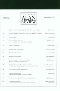 Jim Blasingame / John H. Ritter / Literature / American literature / The Assembly on Literature for Adolescents / New York / Paul Zindel / Schoolteachers / Young-adult fiction