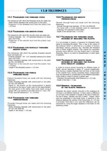 13.0 TOLERANCES  The tolerances with which the threaded studs are made are: - Metric thread diameter with normal pitch or fine pitch; - Projection of the threaded stud from the plastic hub: ± 0.5 mm.