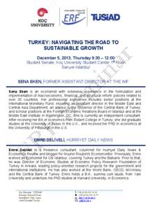 Sarıyer / Nouriel Roubini / Geography of Turkey / Ziya Onis / Bosphorus / Koç University / Macroeconomics