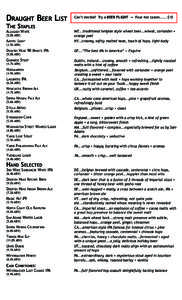 DRAUGHT BEER LIST THE STAPLES ALLAGASH WHITE Can’t decide? Try a BEER FLIGHT — Four 4oz tastes......$10