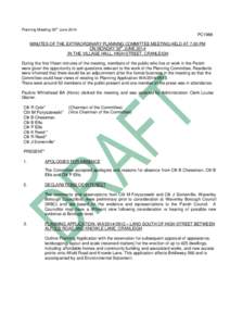 Planning Meeting 30th June[removed]PC1988 MINUTES OF THE EXTRAORDINARY PLANNING COMMITTEE MEETING HELD AT 7.00 PM ON MONDAY 30th JUNE 2014 IN THE VILLAGE HALL, HIGH STREET, CRANLEIGH