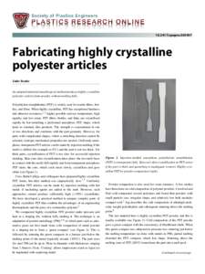 speproFabricating highly crystalline polyester articles Zahir Bashir