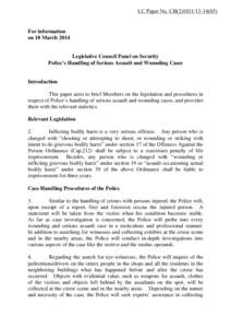 LC Paper No. CB[removed])  For information on 18 March[removed]Legislative Council Panel on Security