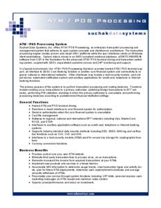 ATM / POS Processing System - Suchak Data Systems
