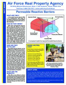 FACT SHEET  Air Force Real Property Agency 143 Billy Mitchell Boulevard, Suite 1, San Antonio, Texas[removed]Toll Free[removed] • www.safie.hq.af.mil/afrpa