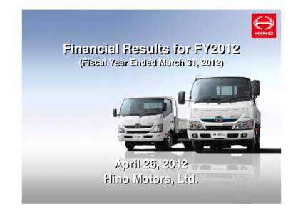 ＩＲ  1/19 Financial Results for FY2012 (Fiscal