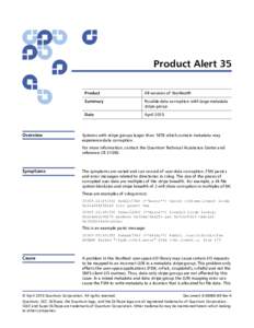 StorNext Product Alert 35