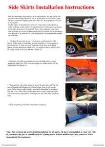 AIT Racing Side Skirts Installation Instructions