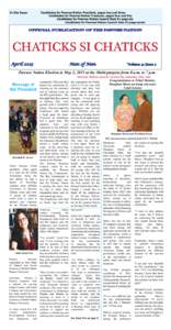 In this Issue: 		 Candidates for Pawnee Nation President, pages two and three 
