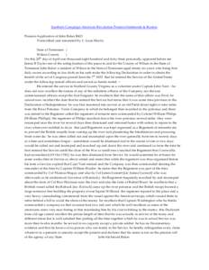 Southern Campaign American Revolution Pension Statements & Rosters Pension Application of John Baker R421 Transcribed and annotated by C. Leon Harris State of Tennessee } Wilson County }