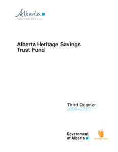 Alberta Heritage Savings Trust Fund[removed]Third Quarter Report