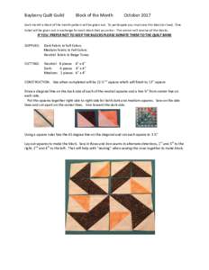 Bayberry Quilt Guild  Block of the Month October 2017