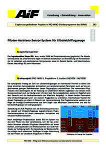 Piloten-Assistenz-Sensor-System für Ultraleichtflugzeuge