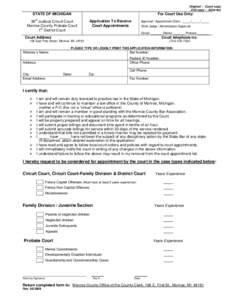 Original – Court copy 2nd copy – Attorney STATE OF MICHIGAN  For Court Use Only: