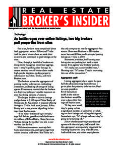 R E A L  E S T A T E BROKER’S INSIDER