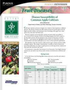 Fruit Diseases: Disease Susceptibility of Common Apple Cultivars, BP-132-W
