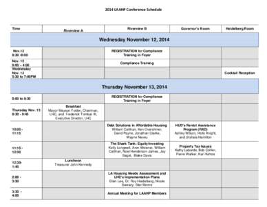 2014 LAAHP Conference Schedule  Time Riverview A