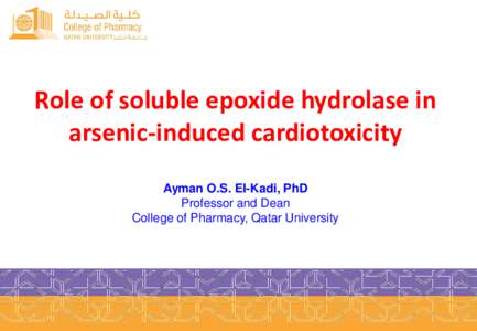 Toxicology / Eicosanoids / Arsenic / Arachidonic acid / Epoxygenase / Epoxyeicosatrienoic acid / Cytochrome P450 / Ventricular hypertrophy / Arsenic toxicity / Chemistry / Enzymes / Fatty acids