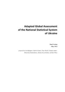 Adapted Global Assessment of the National Statistical System of Ukraine Final Version (May 2012)