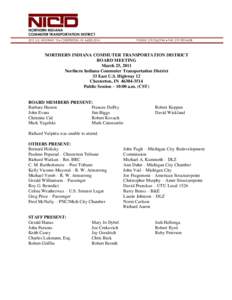 D NORTHERN INDIANA COMMUTER TRANSPORTATION DISTRICT 33 E. U.S. HIGHWAY 12  CHESTERTON, IN[removed]PHONE: [removed]  FAX: [removed]