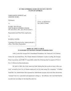 Georgia / American Civil Liberties Union / Freedom of information legislation / Supreme Court of the United States / Public records / First Amendment to the United States Constitution / United States Constitution / Atlanta / Freedom of information in the United States / Geography of Georgia / United States