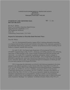 Range Resources-Appalachia Request for Information on Marcellus Shale Flowback Water dated May 12, 2011	