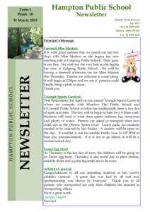 Term 1 Week 10 Hampton Public School Newsletter