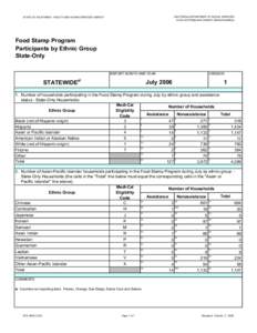 DFA 358S – Food Stamp Program Participants by Ethnic Group, July 2006