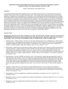 Application of a pilot control banding tool for risk level assessment and control of nanoparticle exposures (submitted to Annals of Occupational Hygiene on March 11, 2008) Samuel Y. Paik, David M. Zalk, and Paul Swuste A