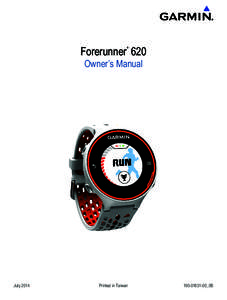 Forerunner 620 ® Owner’s Manual  July 2014