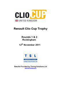 Renault Clio Cup Trophy Rounds 1 & 2 Rockingham