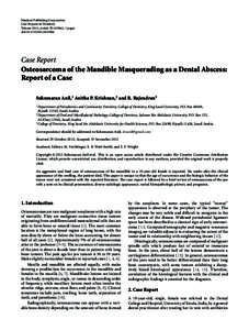 Hindawi Publishing Corporation Case Reports in Dentistry Volume 2012, Article ID[removed], 5 pages doi:[removed][removed]Case Report