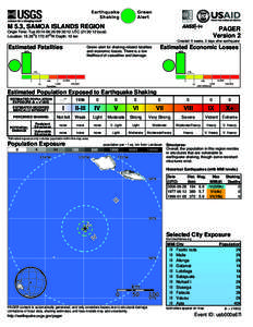 Green Alert Earthquake Shaking M 5.3, SAMOA ISLANDS REGION