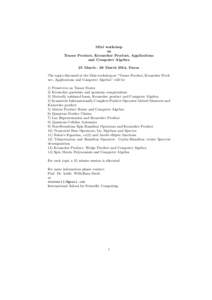 Binary operations / Tensor product / Product / Leopold Kronecker / Kronecker product / Matrix / Lie algebra / Tensor / Algebra / Abstract algebra / Mathematics