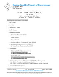 Benton-Franklin Council of Governments 1622 TERMINAL DRIVE P.O. BOX 217 RICHLAND, WA[removed]BOARD MEETING AGENDA