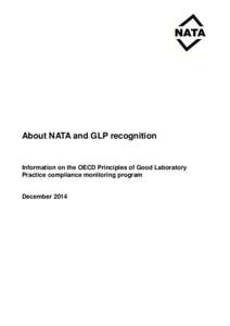 About NATA and GLP recognition  Information on the OECD Principles of Good Laboratory Practice compliance monitoring program  December 2014