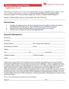 PS Scholarship Application Form