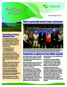 Your County in Touch Issue No. 38, August 21, 2014 Historic partnership between County and museum