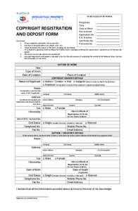 [removed]Copyright Registration and Deposit Form (RDF) (8.5x13)