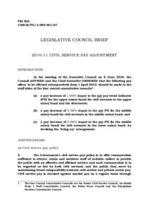 File Ref.: CSBCR/PG[removed]LEGISLATIVE COUNCIL BRIEF[removed]CIVIL SERVICE PAY ADJUSTMENT