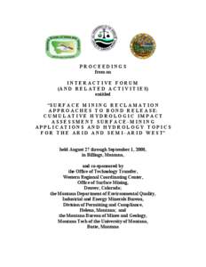 Office of Surface Mining / Surface Mining Control and Reclamation Act / Surface mining / Powder River Basin / Hydrology / Hydrological transport model / Methane / Environment / Earth / Mining