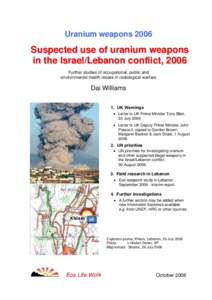 Explosive weapons / Targeting / Precision-guided munition / Uranium / Thermobaric weapon / Hezbollah / BLU-116 / BLU-109 bomb / Cluster munition / Pit / Nuclear weapon / Guided bomb