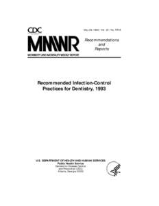 May 28, [removed]Vol[removed]No. RR-8 CENTERS FOR DISEASE CONTROL AND PREVENTION Recommendations and