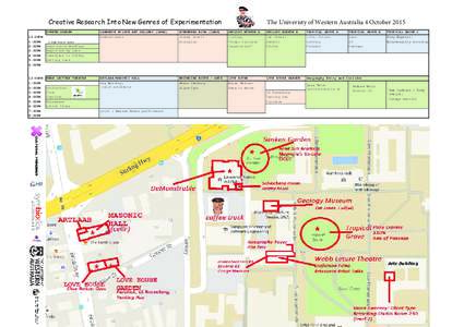 Creative Research Into New Genres of Experimentation SUNKEN GARDEN 12:00PM 1:00PM 2:00PM 3:00PM